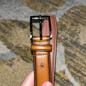 Penguin Belt Men's Size 32 Brown Genuine Leather Adjustable - EUC